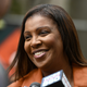 Letitia James, Attorney General of New York, joins parade marchers as she attends 102nd Annual New York City Veterans Day Parade in New York, NY, November 11, 2021, The parade is hosted by the United War Veterans Council, and had 200 marching units, with active-duty members of the Armed Forces and various military veterans groups.